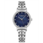 Stuhrling Womens Silver-Tone Link Bracelet with Crystals Studded Strip Watch 33mm